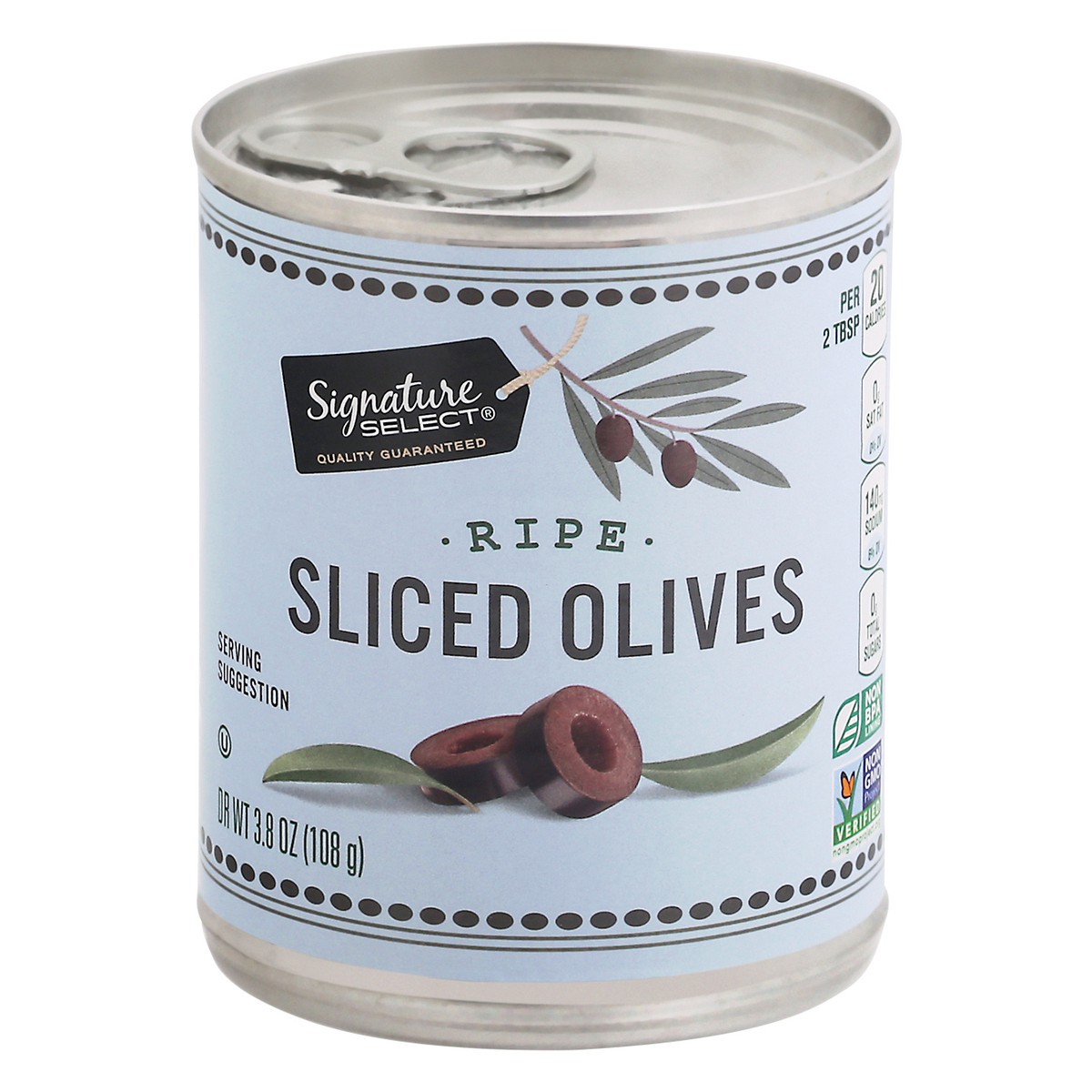 slide 1 of 9, Signature Select Ripe Sliced Olives 3.8 oz Can, 3.8 oz