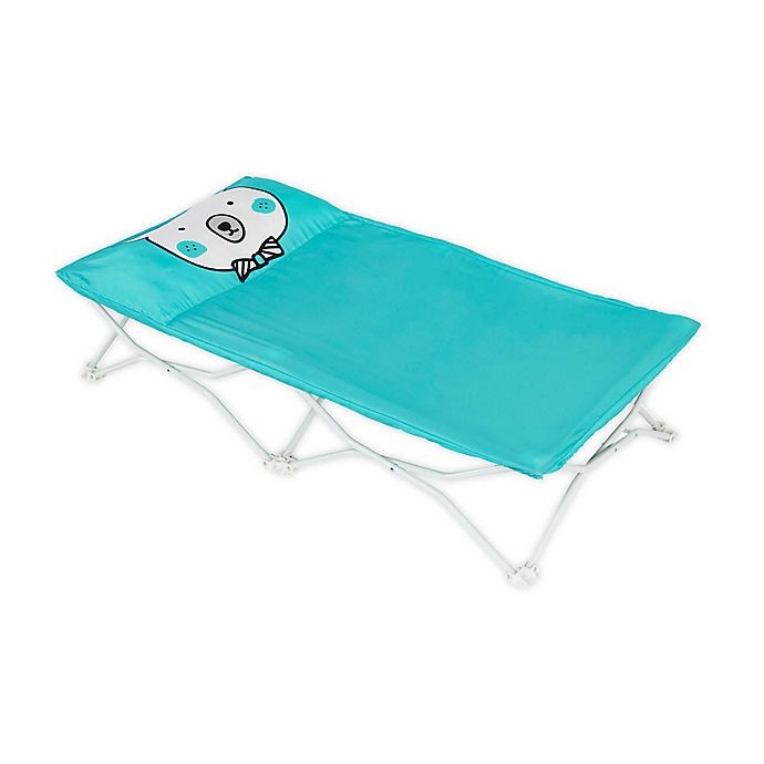 slide 1 of 9, Regalo My Cot Bear Pal Portable Toddler Bed - Teal, 1 ct