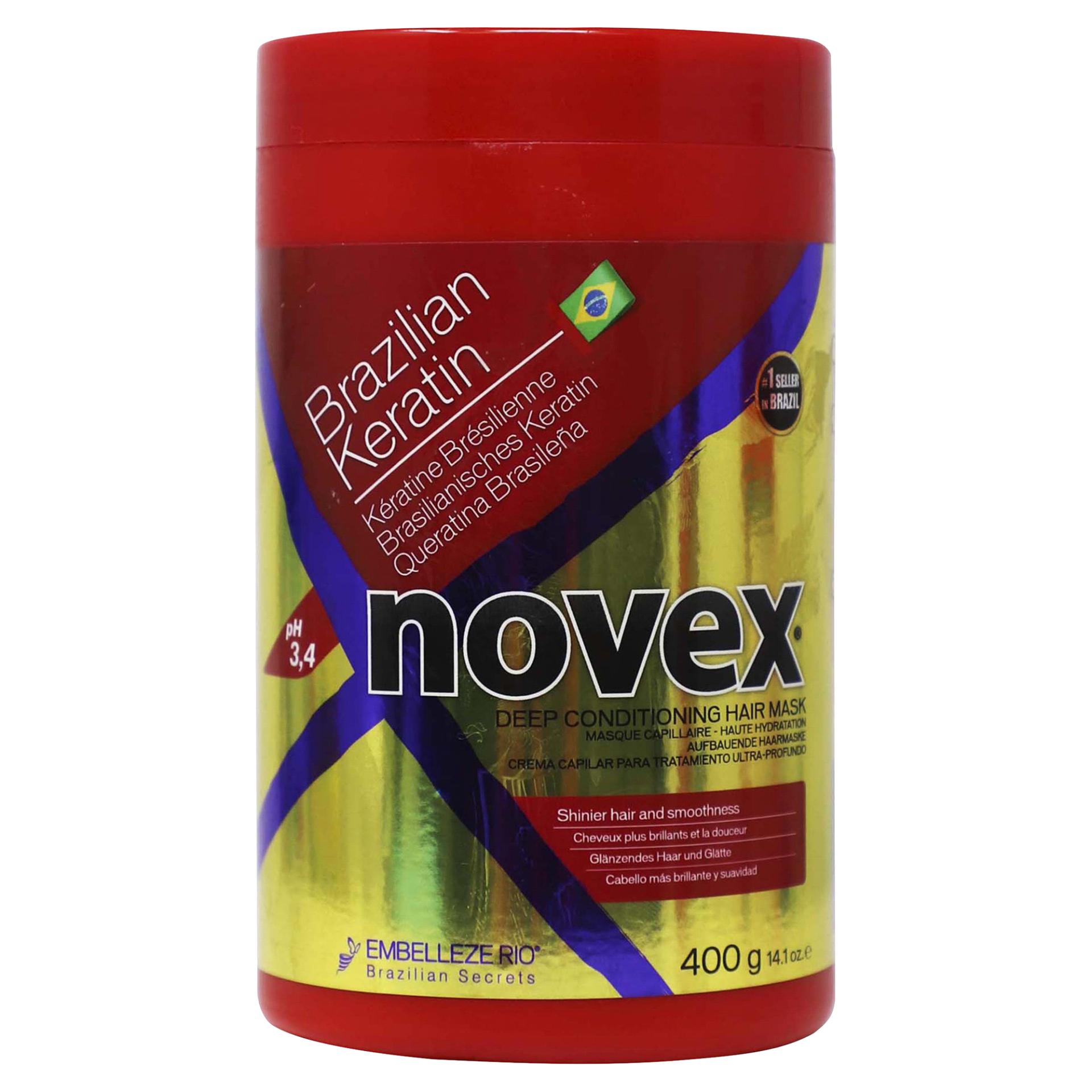 slide 1 of 1, Novex Hair Mask Brazilian Keratin, 14.1 oz