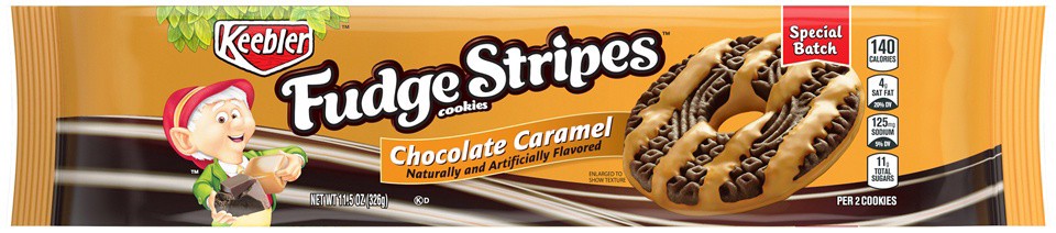 slide 2 of 9, Keebler Fudge Stripes Chocolate Caramel Cookies, 11.5 oz