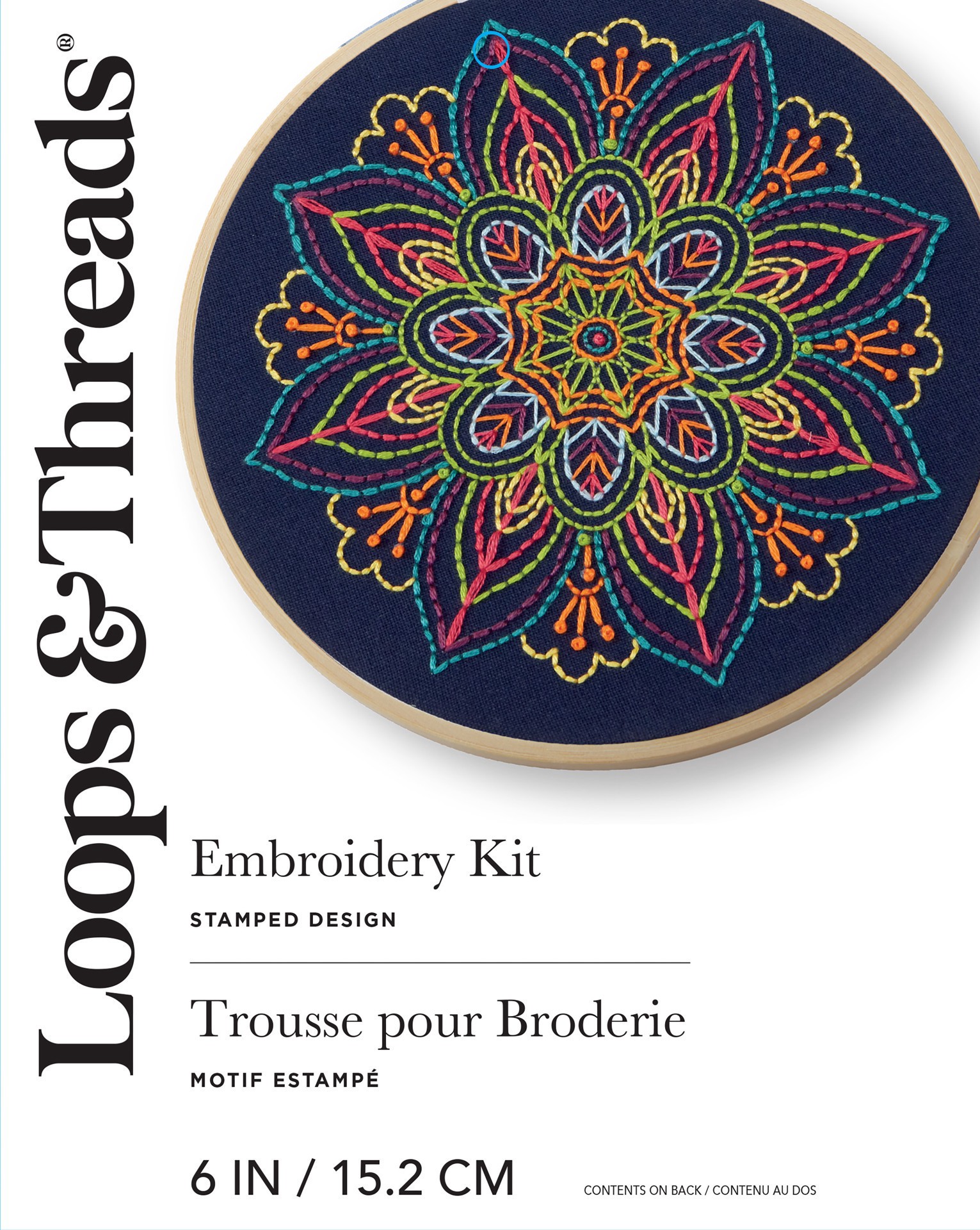 slide 3 of 5, 6" Neon Mandala Embroidery Kit By Loops & Threads, 6 in