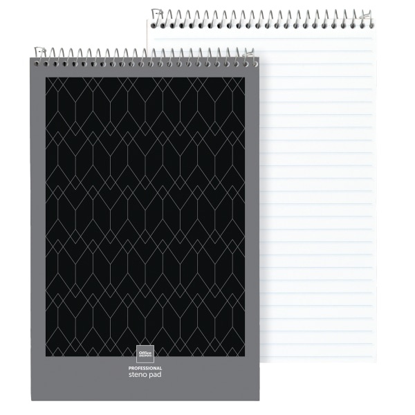 slide 1 of 3, Office Depot Brand Professional Steno Book, Legal/Wide Ruled), Black/Gray, 4 pk; 70 ct; 6 in x 9 in