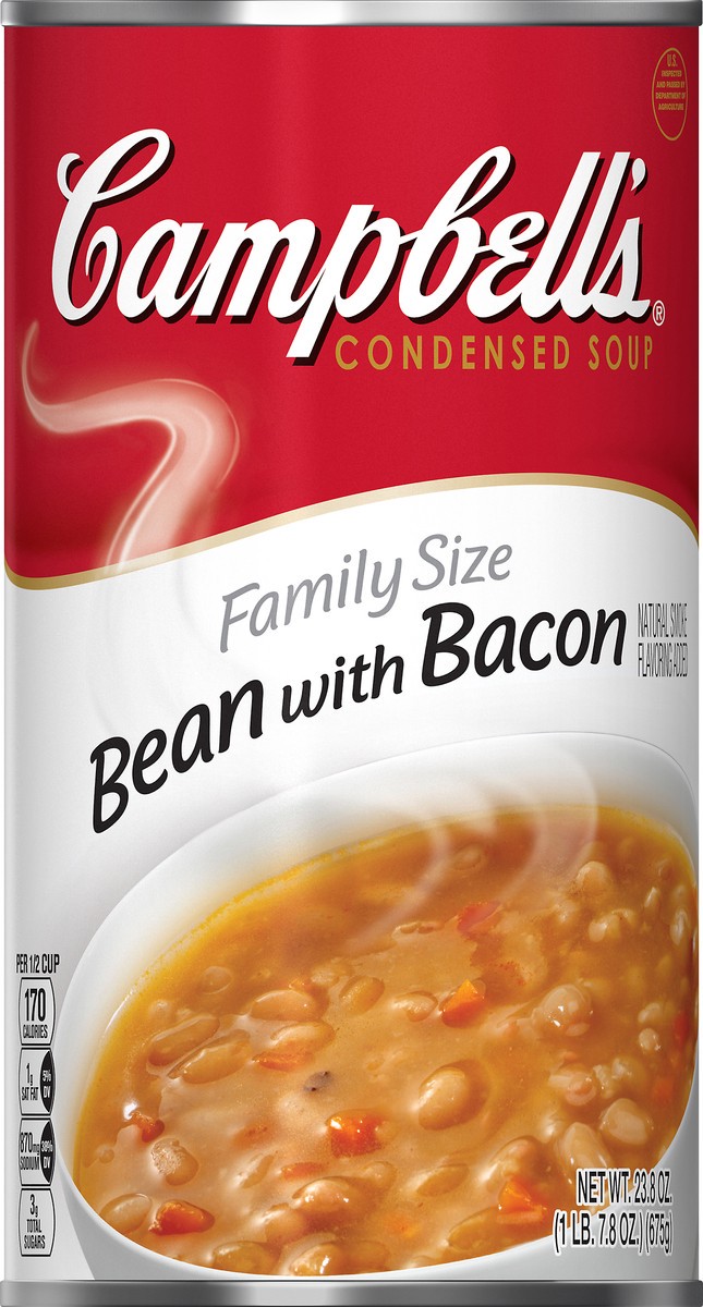 slide 4 of 13, Campbell's Family Size Bean with Bacon Condensed Soup 23.8 oz, 23.8 oz