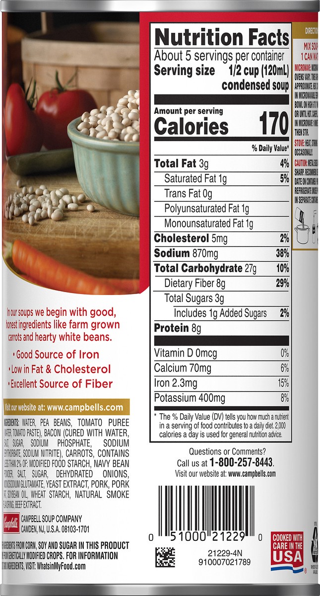 slide 5 of 13, Campbell's Family Size Bean with Bacon Condensed Soup 23.8 oz, 23.8 oz