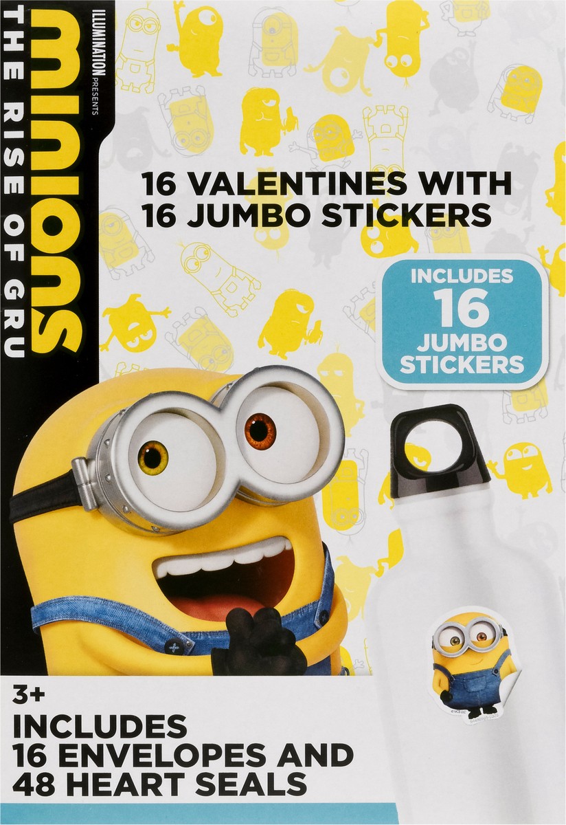 slide 8 of 9, IG Design Group Minions Valentines with Jumbo Stickers Valentines with Jumbo Stickers 32 Pieces 1 ea, 1 ct