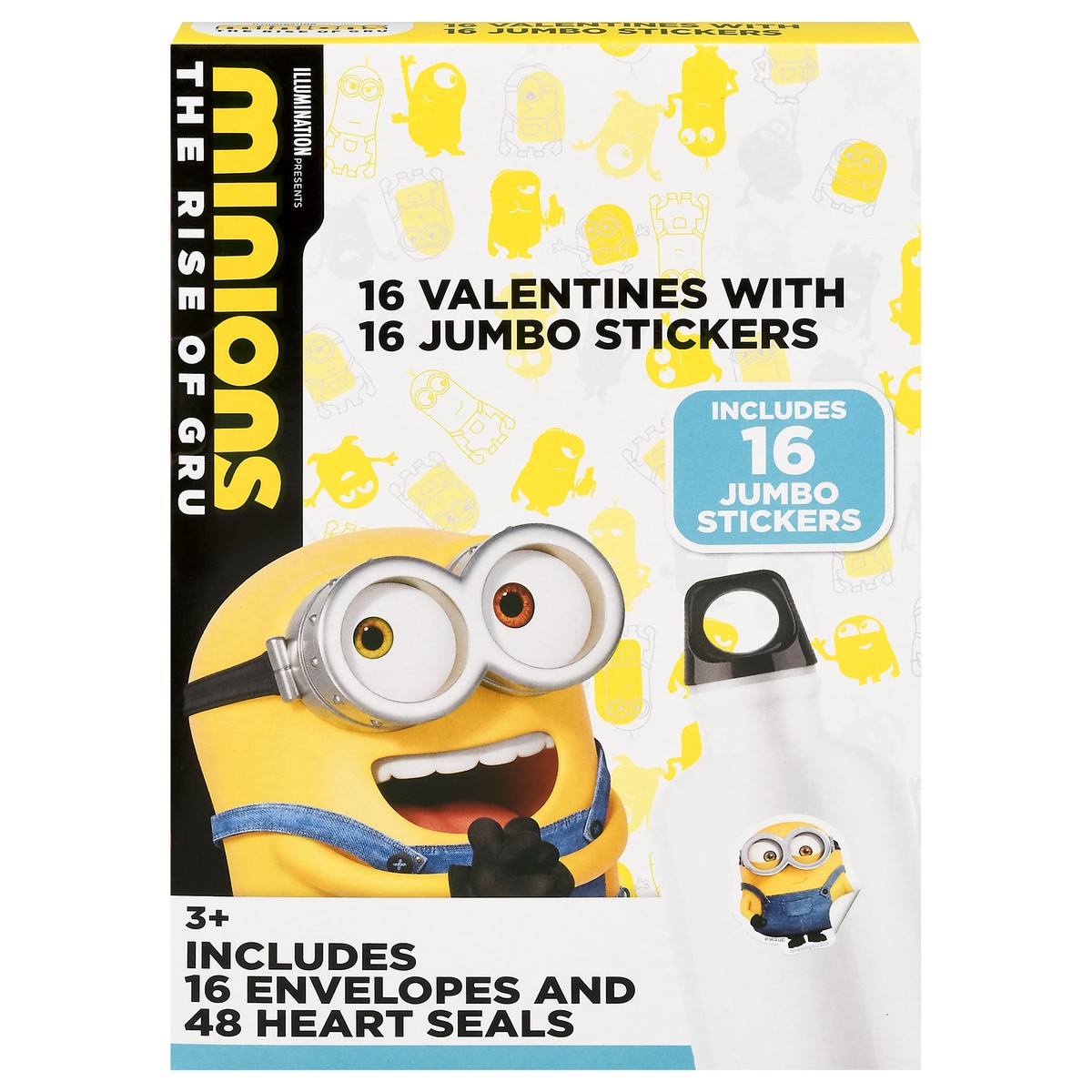 slide 1 of 9, IG Design Group Minions Valentines with Jumbo Stickers Valentines with Jumbo Stickers 32 Pieces 1 ea, 1 ct
