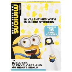 IG Design Group Minions Valentines with Jumbo Stickers Valentines with Jumbo Stickers 32 Pieces 1 ea