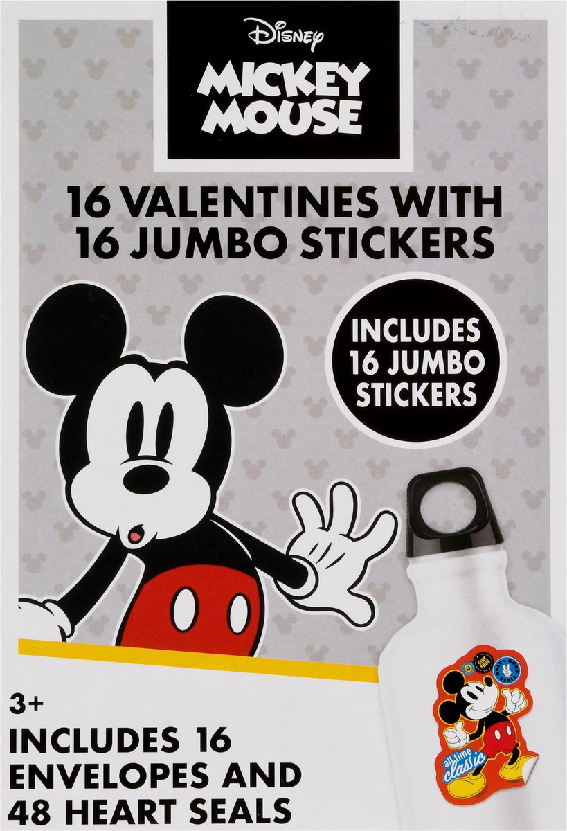 slide 5 of 10, IG Design Group Mickey Mouse Valentine with Jumbo Stickers 32 Pieces 1 ea, 16 ct