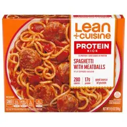 Lean Cuisine Frozen Meal Spaghetti With Meatballs, Protein Kick Microwave Meal, Microwave Spaghetti Dinner, Frozen Dinner for One