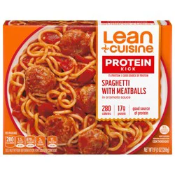 Lean Cuisine Frozen Meal Spaghetti With Meatballs, Protein Kick Microwave Meal, Microwave Spaghetti Dinner, Frozen Dinner for One