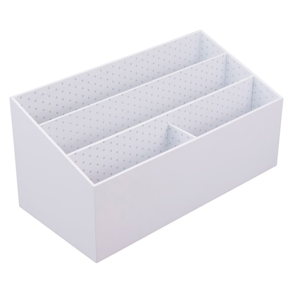 slide 1 of 3, See Jane Work Desktop Organizer, White Gray Dot, 1 ct