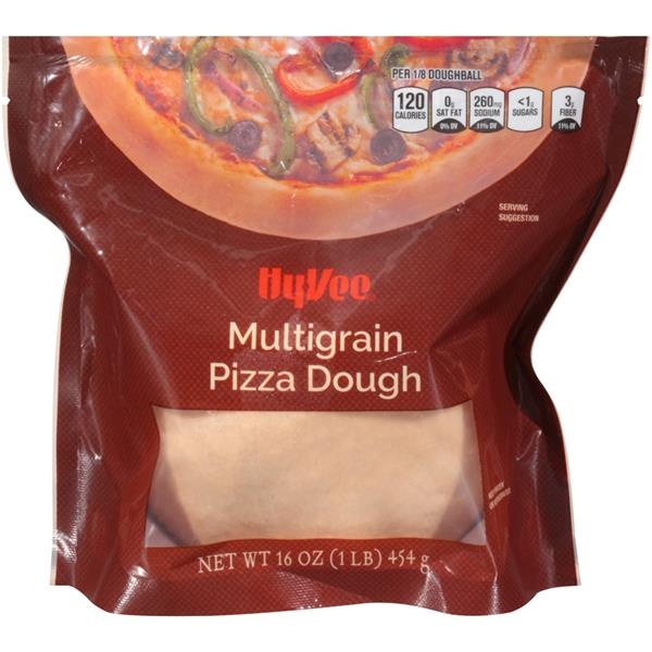 slide 1 of 1, Hy-Vee Multigrain Pizza Dough, 16 oz