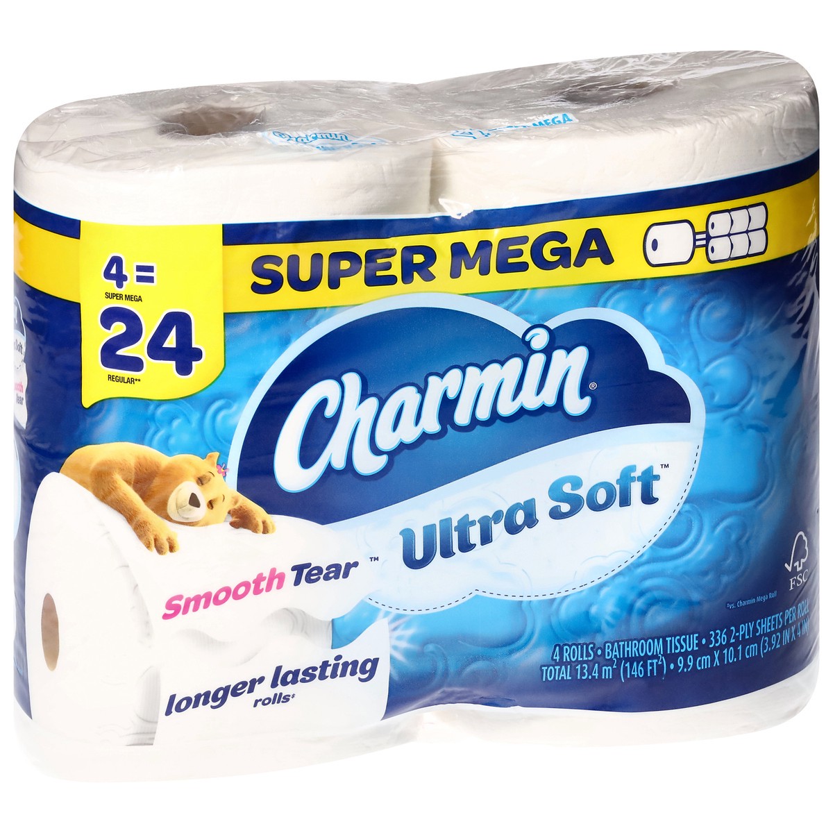slide 5 of 11, Charmin Ultra Soft Toilet Paper 4 Mega XL Rolls, 336 Sheets Per Roll, 4 ct