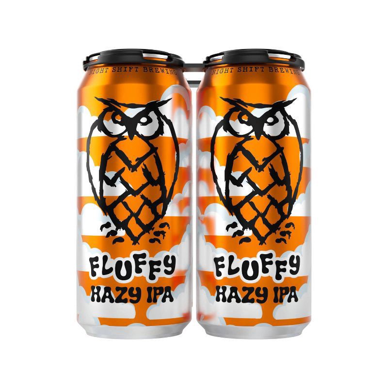 slide 1 of 5, Night Shift Brewing Fluffy Hazy Ipa 4 Pack, Pint Cans, 4 ct; 16 fl oz