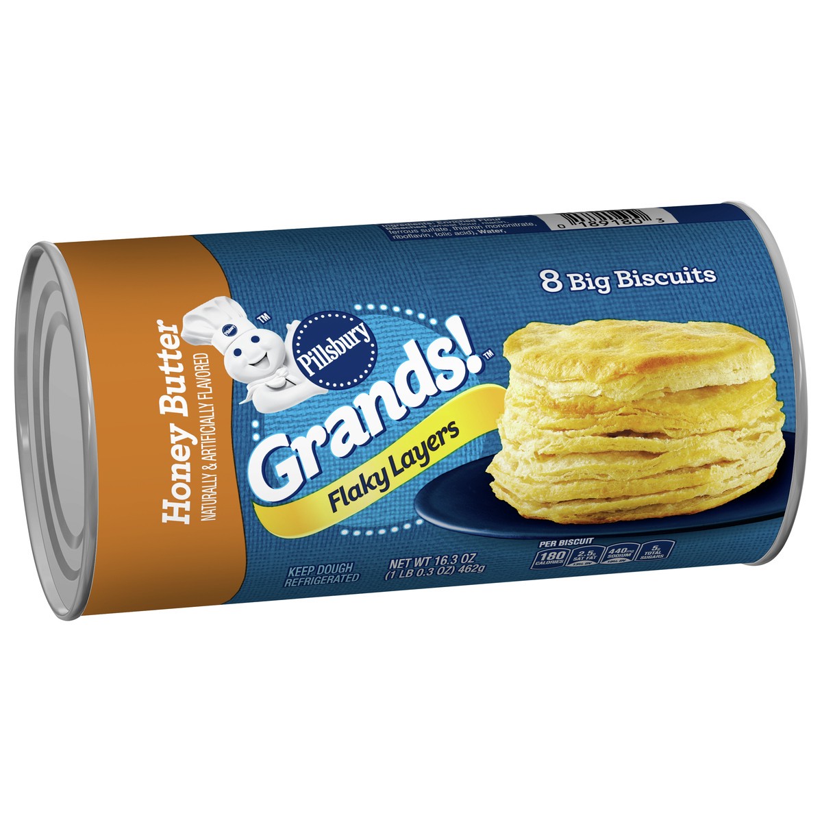 slide 2 of 9, Grands! Flaky Layers, Honey Butter Biscuits, Refrigerated Biscuit Dough, 8 ct., 16.3 oz., 8 ct