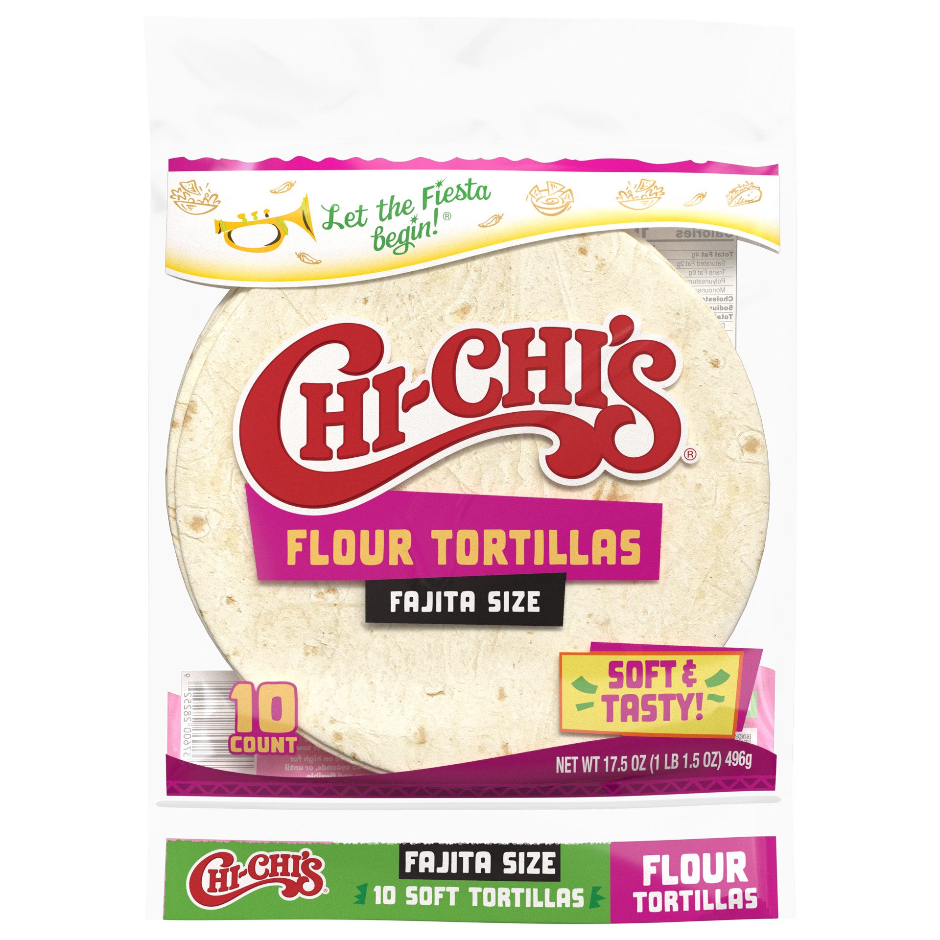 slide 1 of 1, CHI-CHI'S 10 Count Fajita Style Tortilla, 17.5 oz