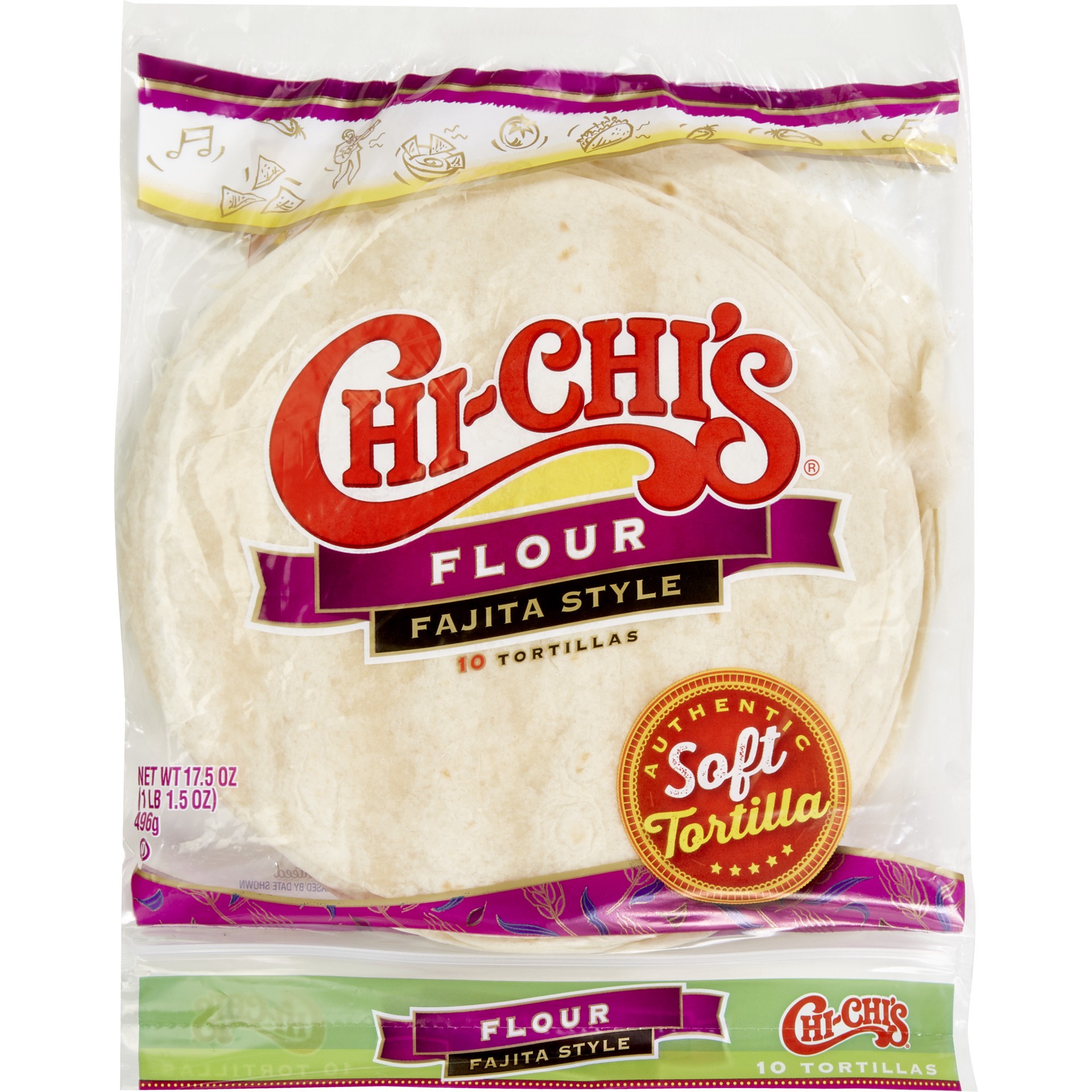 slide 1 of 1, CHI-CHI'S 10 Count Fajita Style Tortilla, 17.5 oz