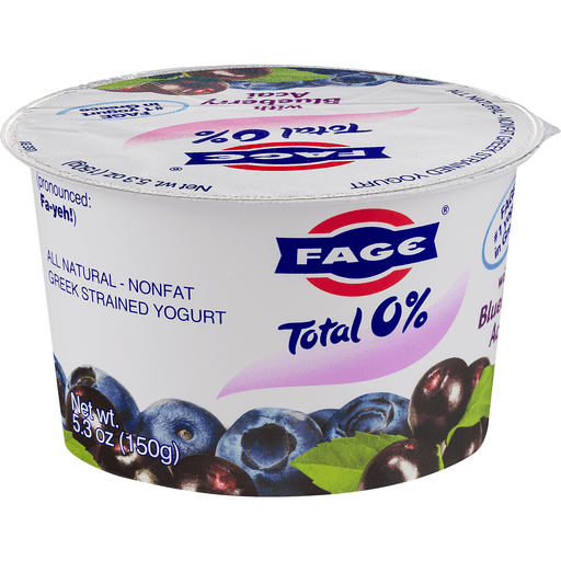 slide 2 of 8, Fage Total Blueberry Acai Greek Yogurt, 5.3 oz