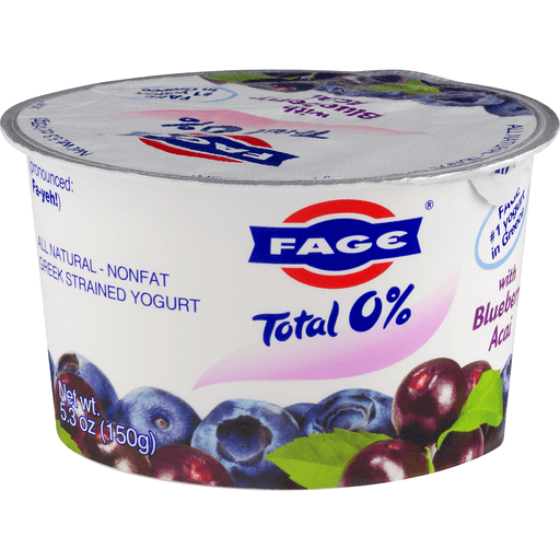 slide 3 of 8, Fage Total Blueberry Acai Greek Yogurt, 5.3 oz