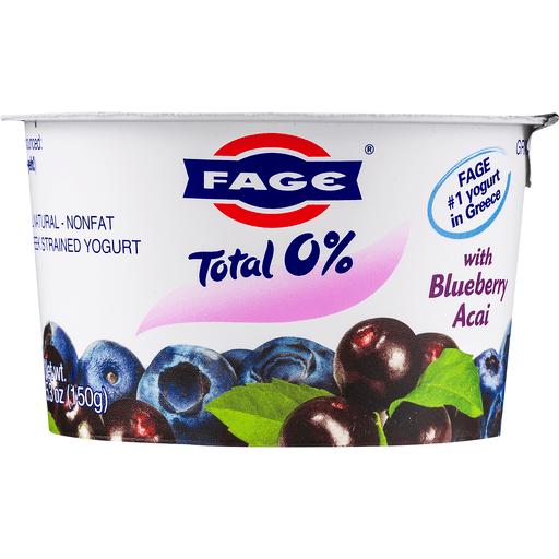 slide 5 of 8, Fage Total Blueberry Acai Greek Yogurt, 5.3 oz