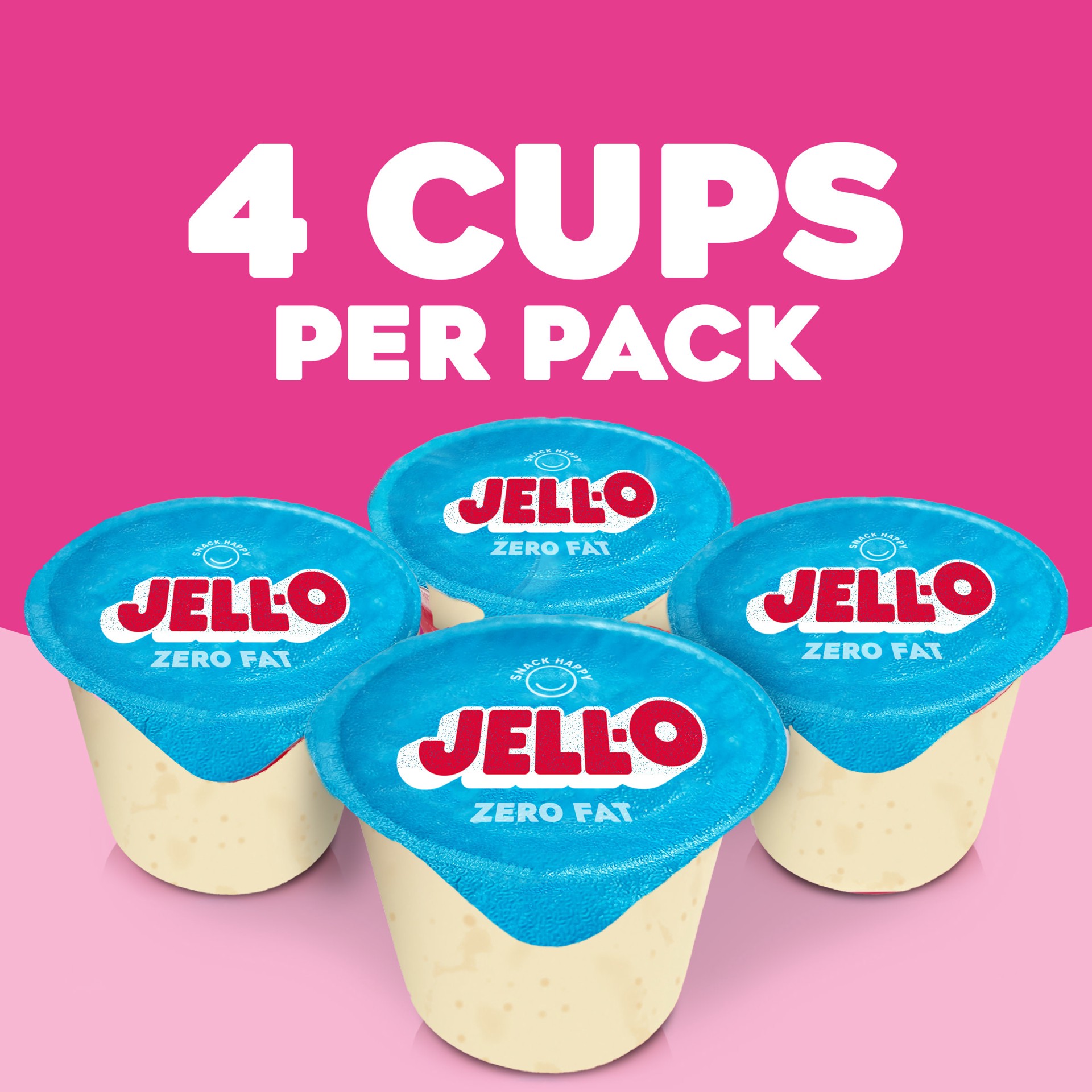 slide 2 of 5, Jell-O Fat Free Ready-to-Eat Tapioca Pudding Snack Cups, 4 ct Cups, 4 ct