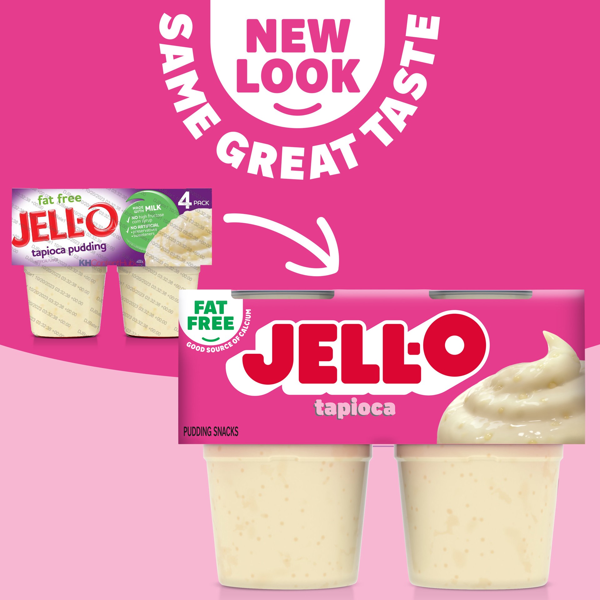 slide 4 of 5, Jell-O Fat Free Ready-to-Eat Tapioca Pudding Snack Cups, 4 ct Cups, 4 ct