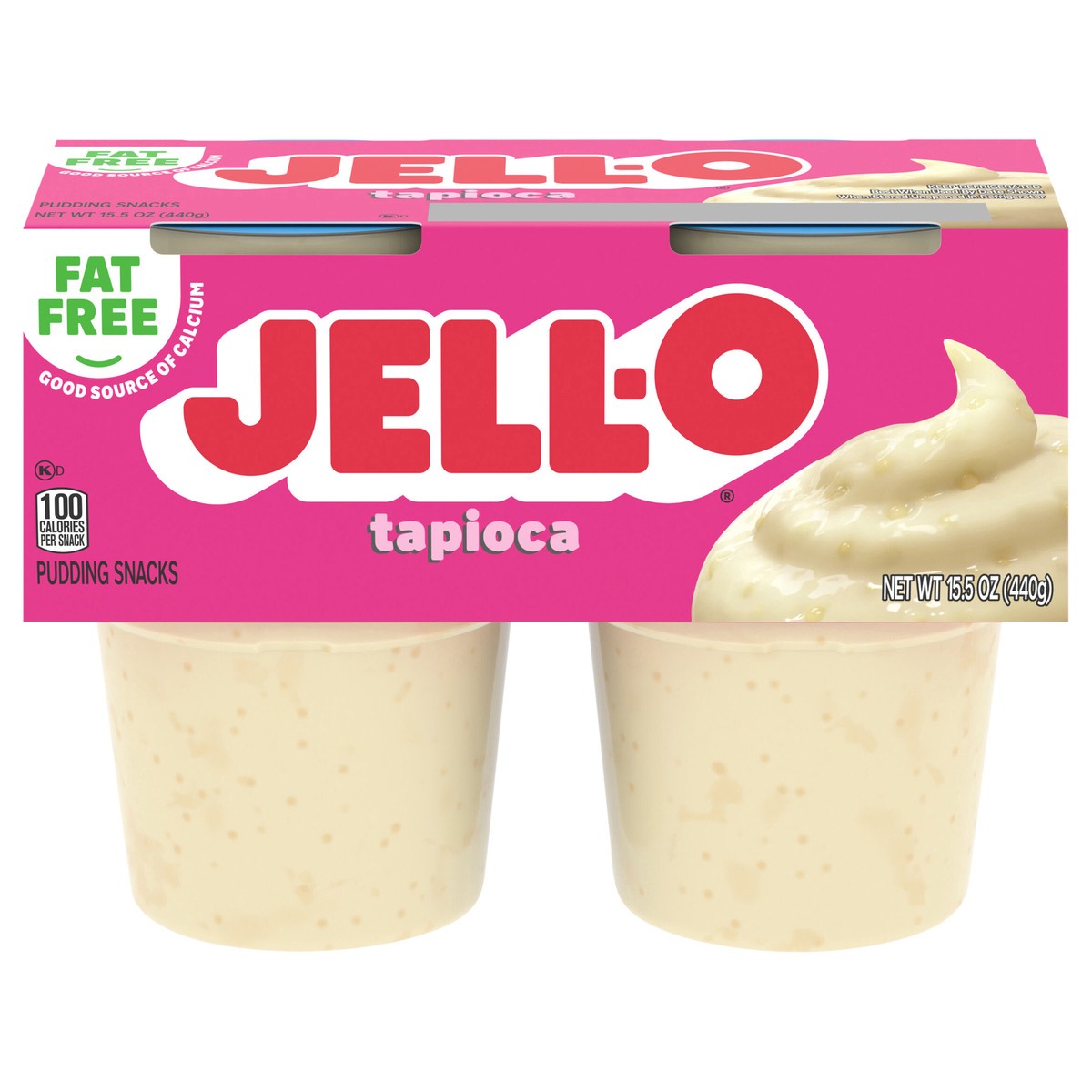slide 1 of 5, Jell-O Fat Free Ready-to-Eat Tapioca Pudding Snack Cups, 4 ct Cups, 15.5 oz