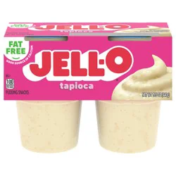 Jell-O Fat Free Ready-to-Eat Tapioca Pudding Snack Cups, 4 ct Cups