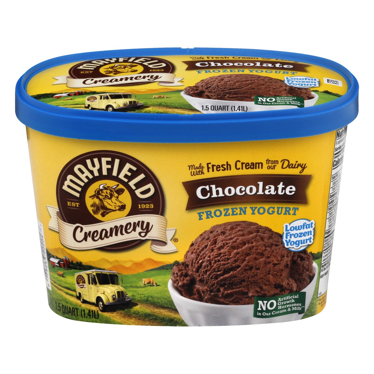 slide 1 of 9, Mayfield Creamery Chocolate Lowfat Frozen Yogurt Made With Fresh Cream - 1.5 Quart Container, 1.5 qt