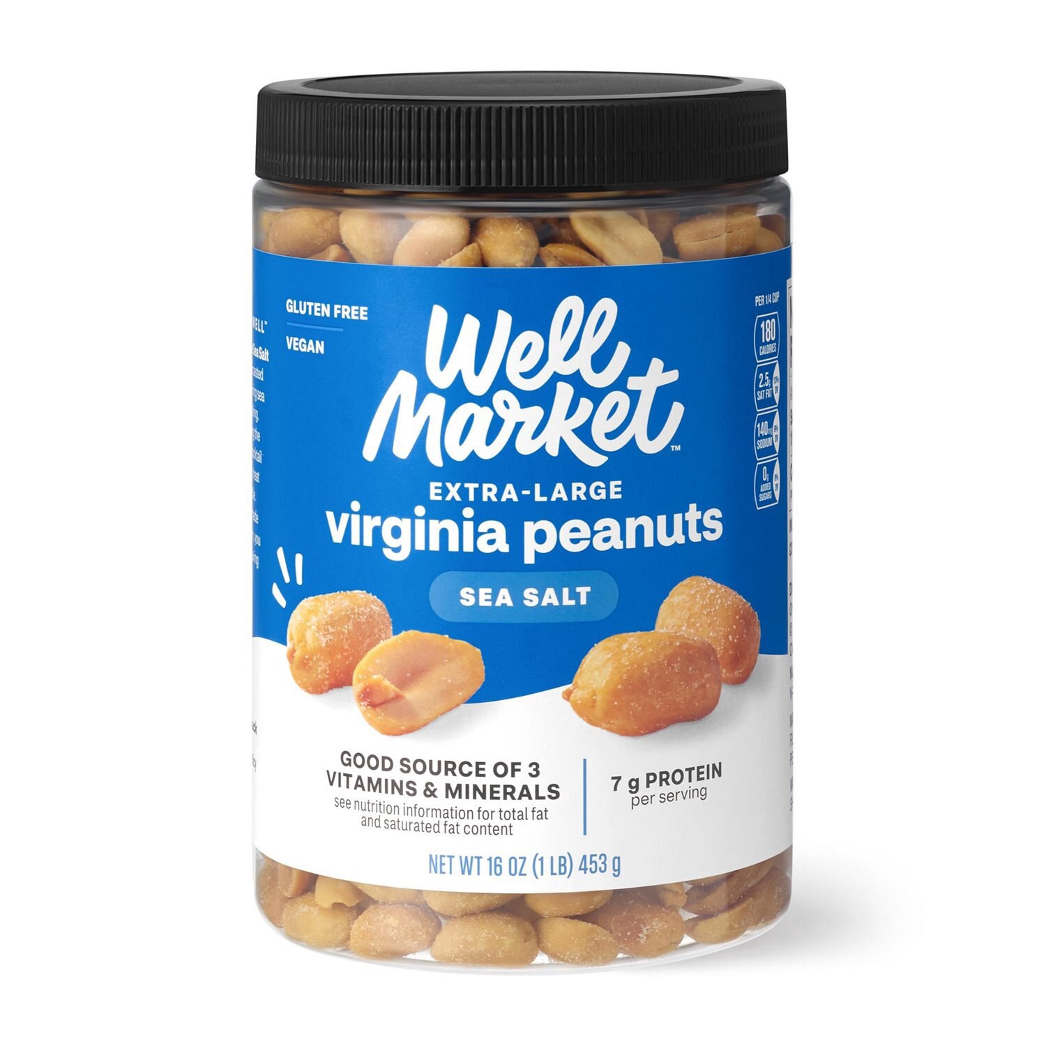 slide 1 of 1, Well Market, Extra Large Virginia Peanuts, 16 Oz, 16 oz