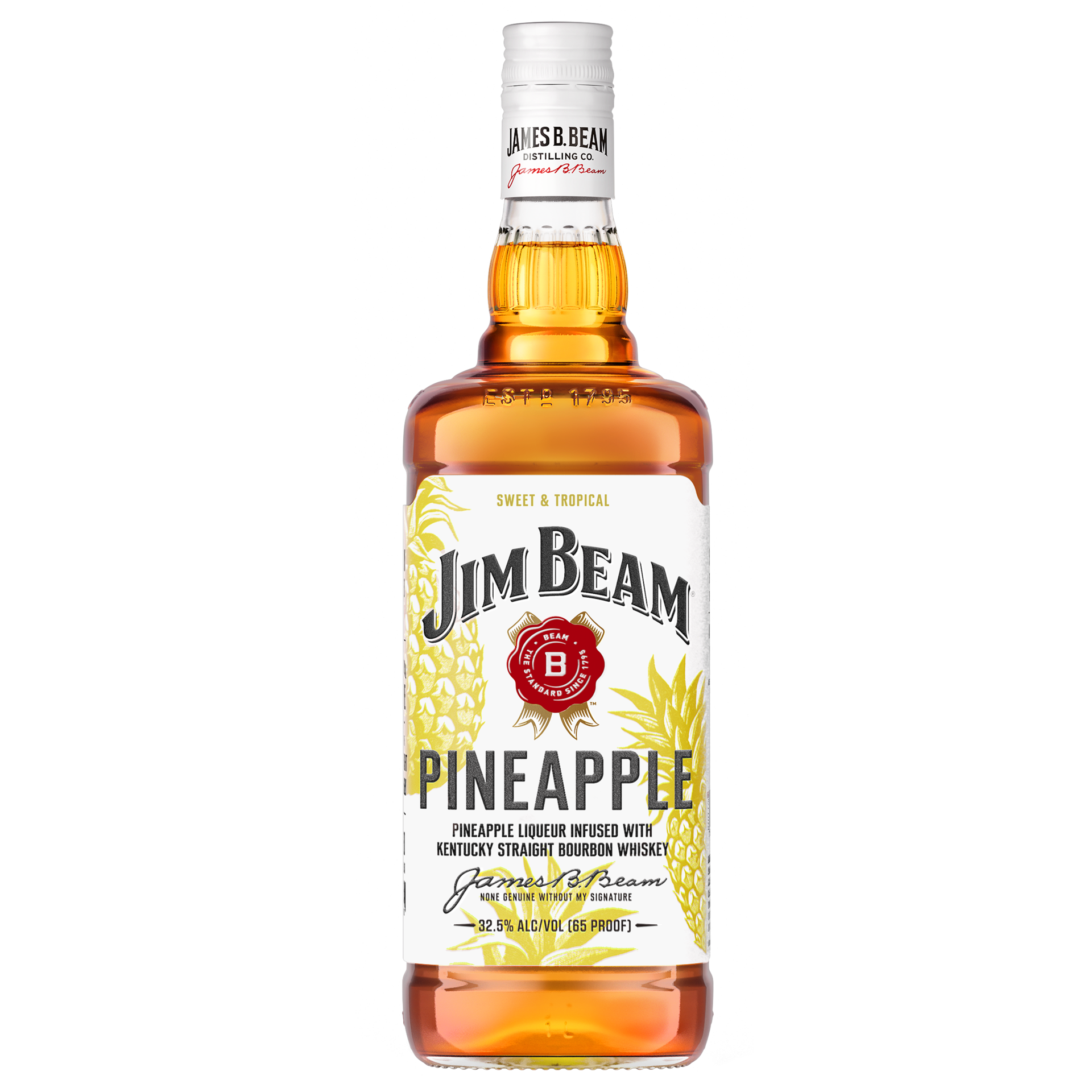slide 4 of 4, Jim Beam Pineapple Liqueur with Kentucky Straight Bourbon Whiskey 1 L, 1 liter