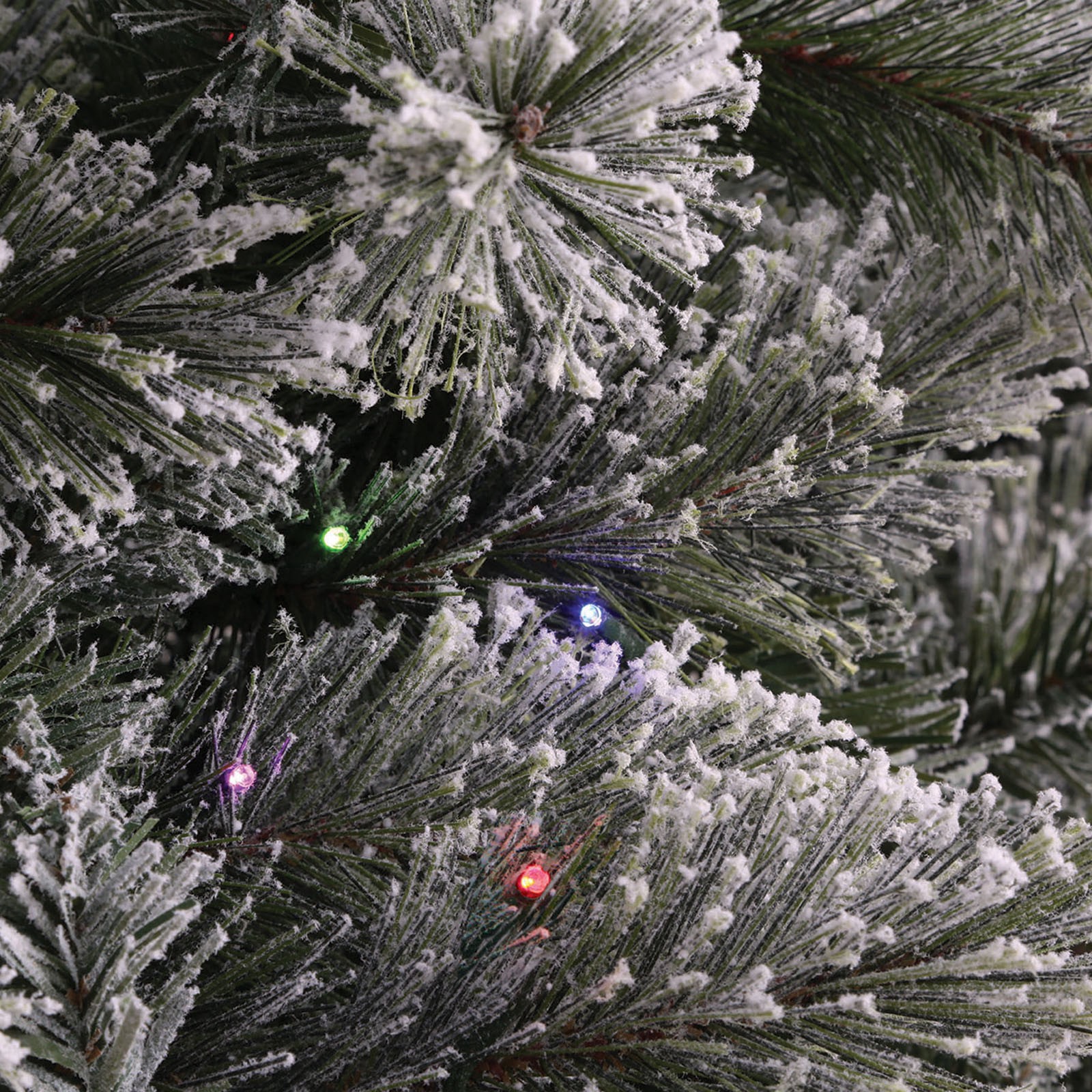 slide 8 of 11, 7.5ft. Pre-Lit Montreal Flocked Artifical Christmas Tree, Lumadazzle Color Changing Twinkle Led Lights By Ashland, 7.5 ft