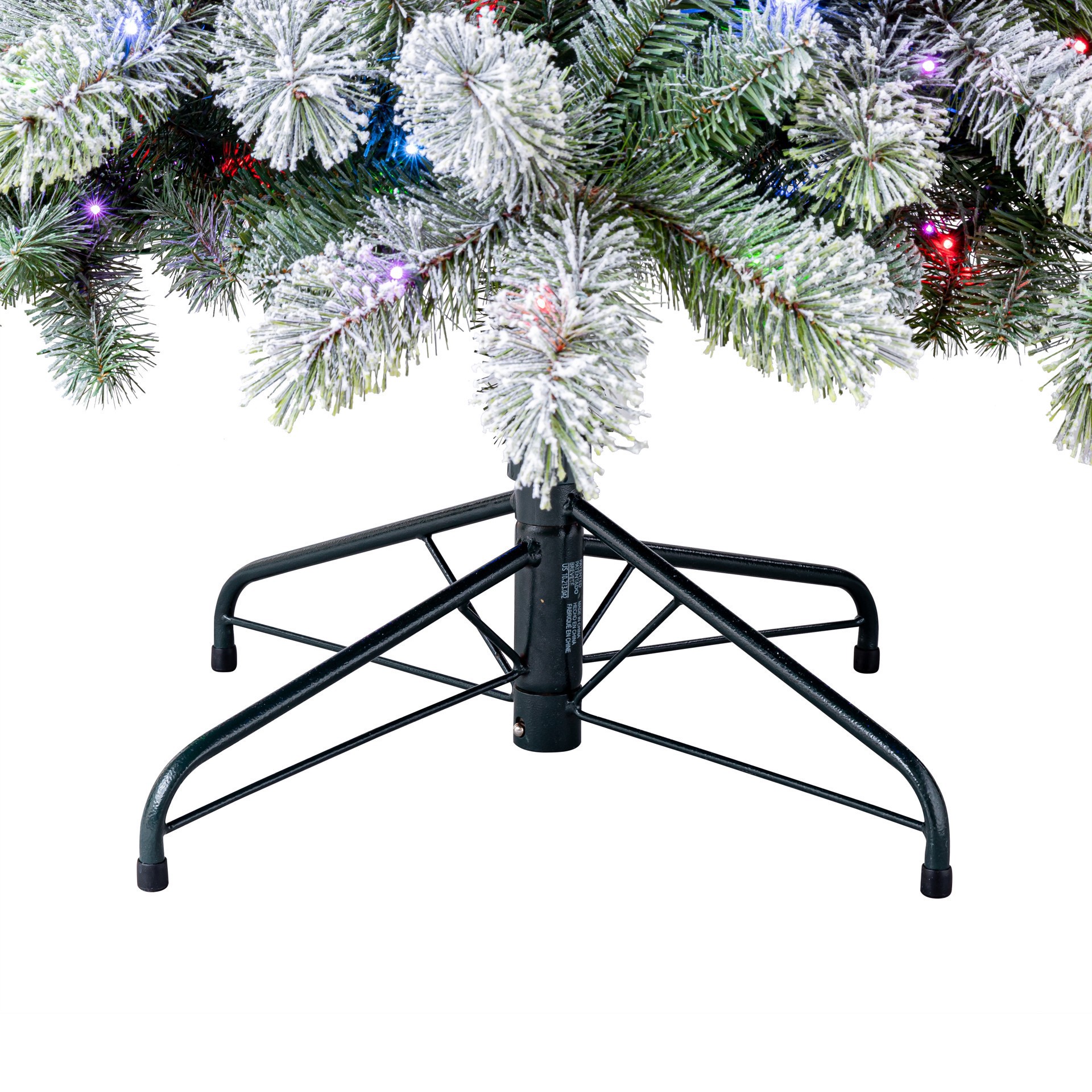 slide 5 of 11, 7.5ft. Pre-Lit Montreal Flocked Artifical Christmas Tree, Lumadazzle Color Changing Twinkle Led Lights By Ashland, 7.5 ft