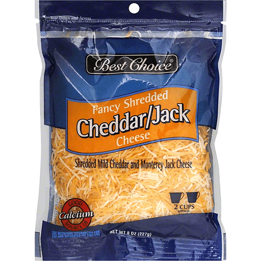 slide 1 of 3, Best Choice Fancy Cheddar Jack Shredded Cheese, 8 oz