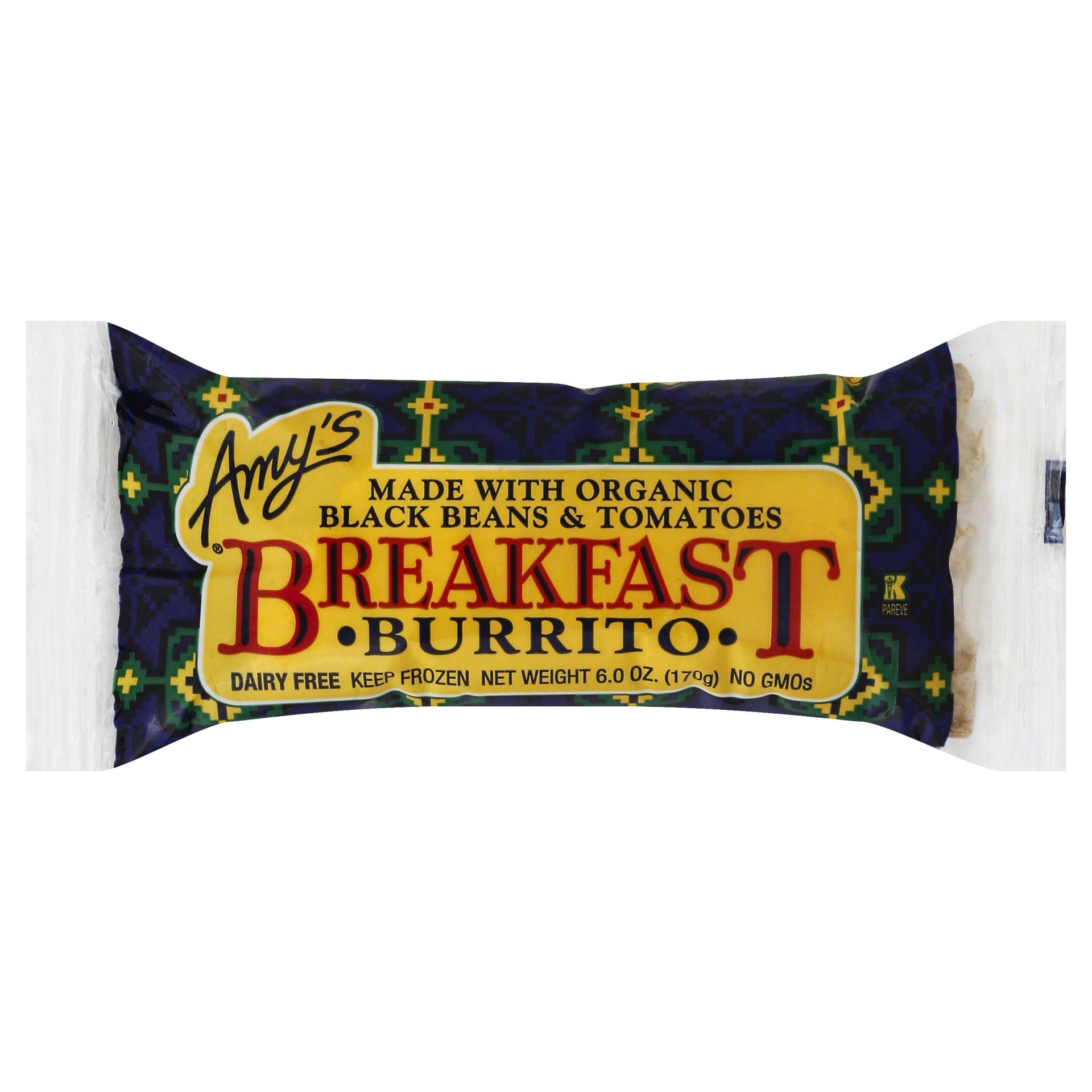 slide 1 of 10, Amy's Breakfast Burrito - Organic, 6 oz