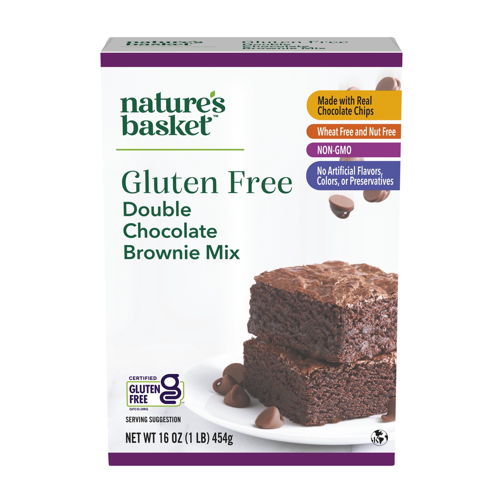 slide 1 of 1, nature's basket Gf Double Choc Brownie Mix, 16 oz
