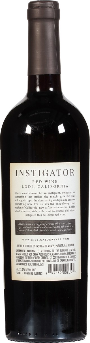 slide 9 of 9, Instigator Lodi Red Wine 750 ml, 750 ml