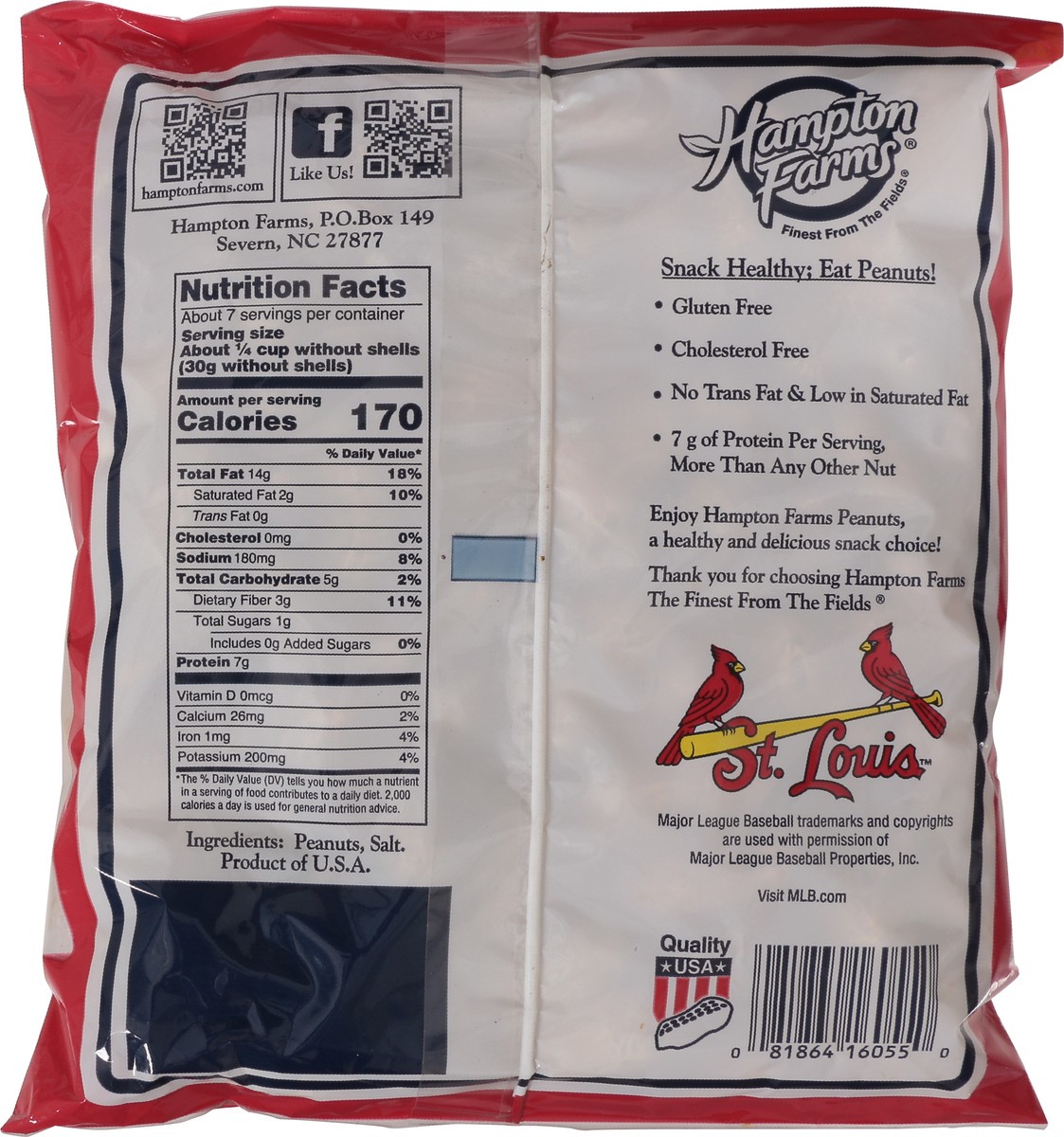 slide 12 of 13, Hampton Farms St Louis Cardinals Salted in Shell Roasted Peanuts, 12 oz