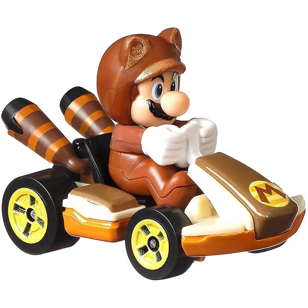 slide 3 of 3, Hot Wheels Mattel Hot Wheels Mario Kart Tanooki Mario Standard Kart Toy Car, 1 ct