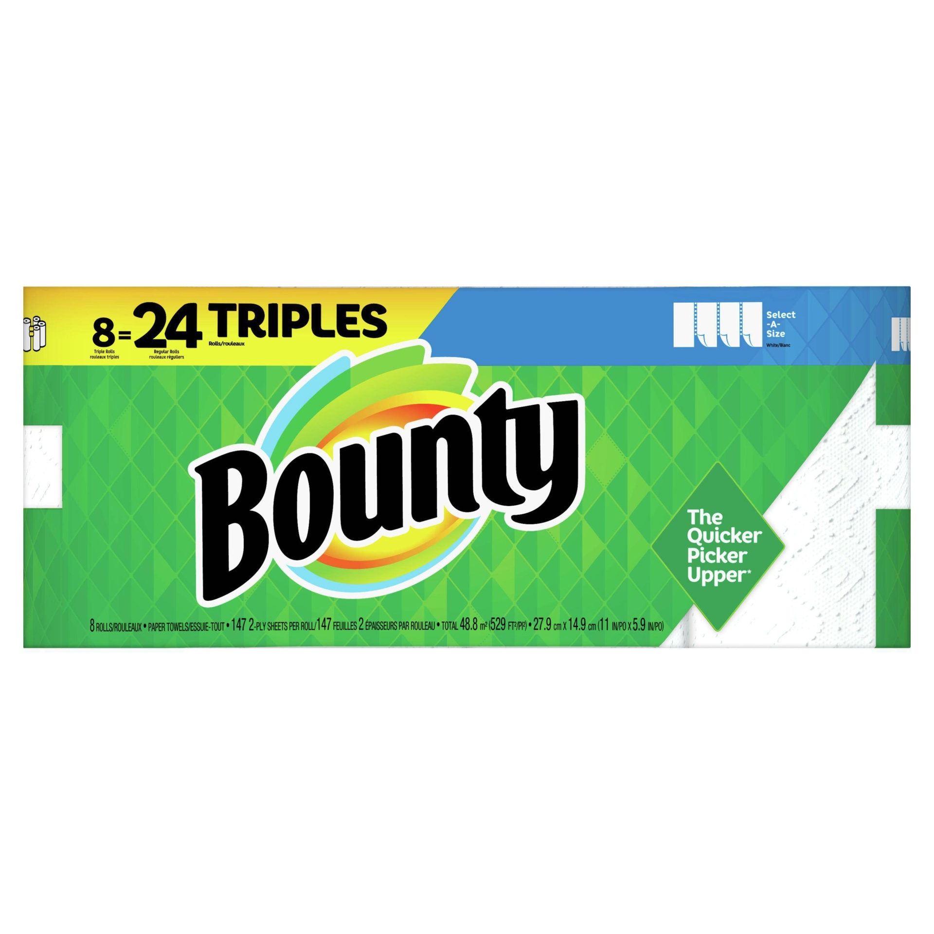 slide 1 of 1, Bounty Select-A-Size Paper Towels White, 8 ct