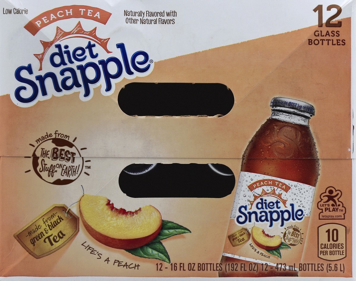 slide 2 of 6, Snapple Diet Peach Tea, 