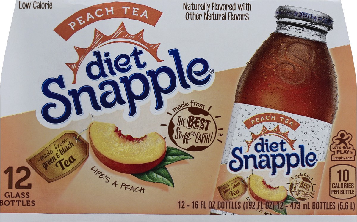 slide 5 of 6, Snapple Diet Peach Tea, 