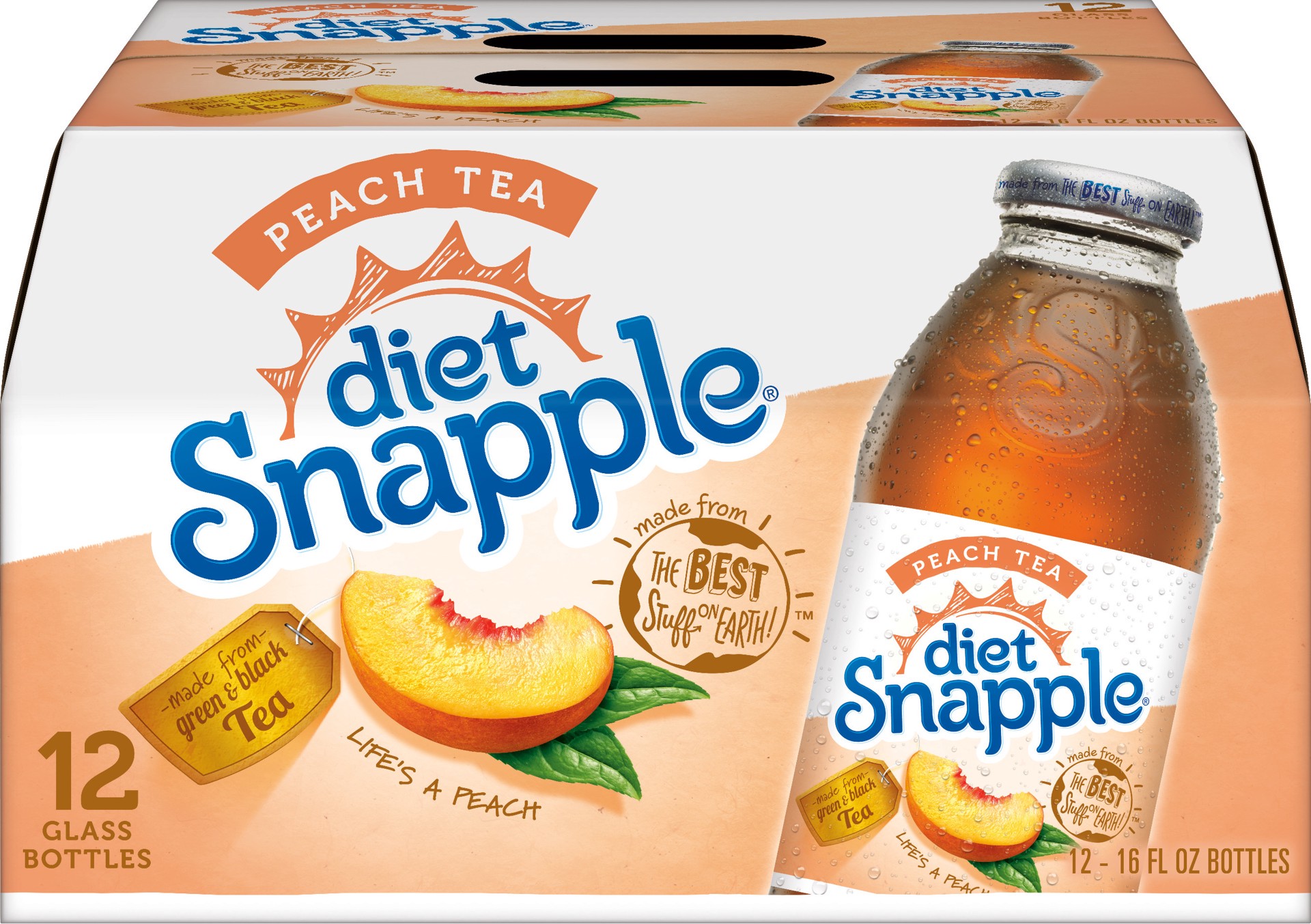 slide 1 of 6, Snapple Diet Peach Tea, 