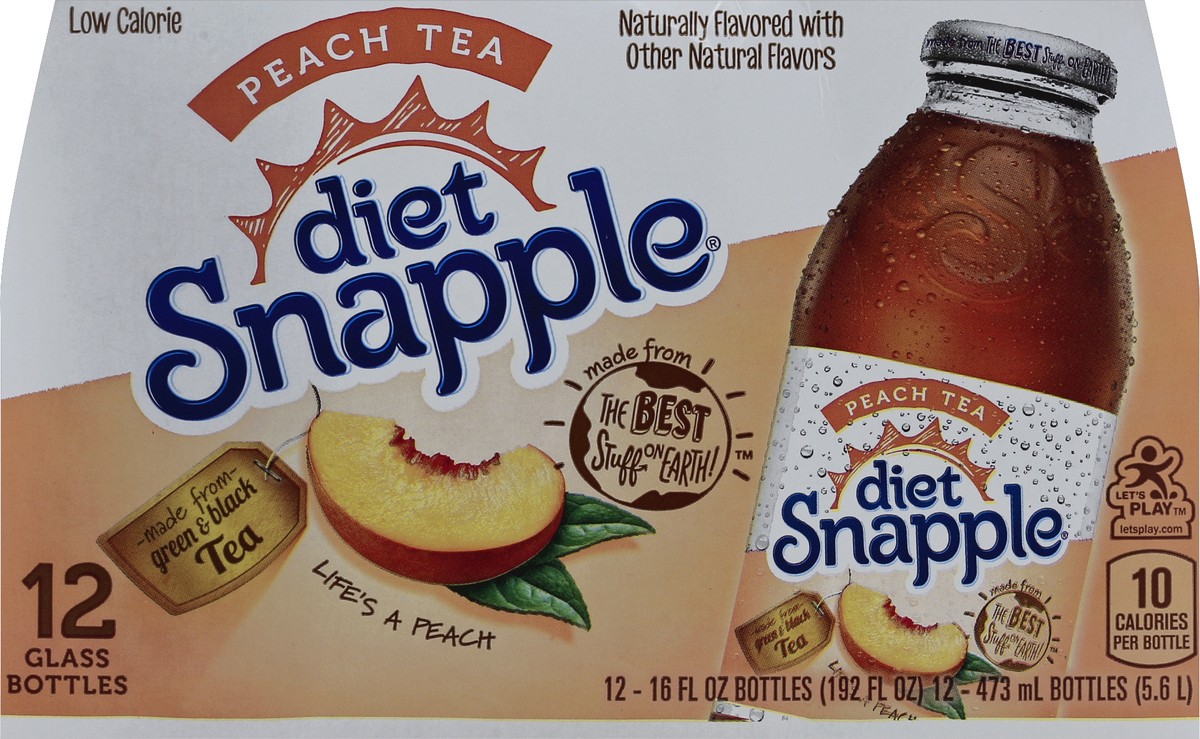 slide 6 of 6, Snapple Diet Peach Tea, 