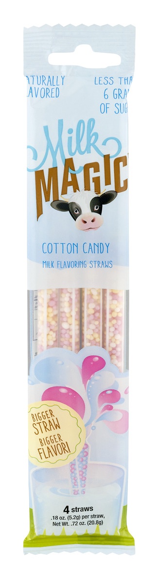 slide 1 of 1, Milk Magic Cotton Candy Straws, 0.18 oz