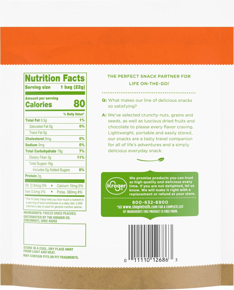 slide 2 of 2, Simple Truth Freeze Dried Peaches, 0.8 oz