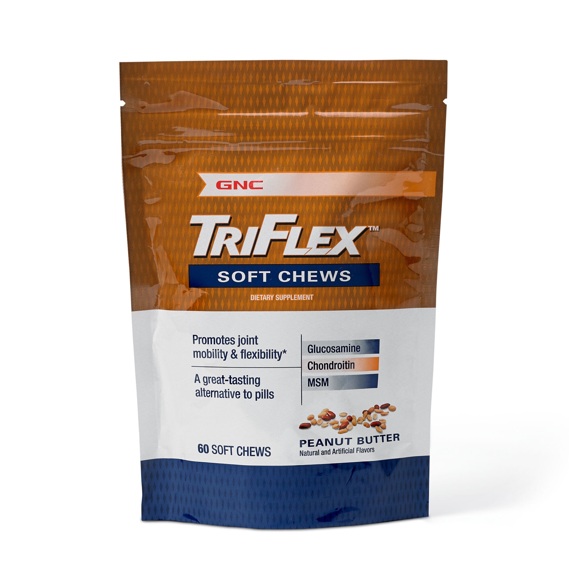 slide 1 of 1, GNC TriFlex Soft Chewables - Peanut Butter, 60 ct