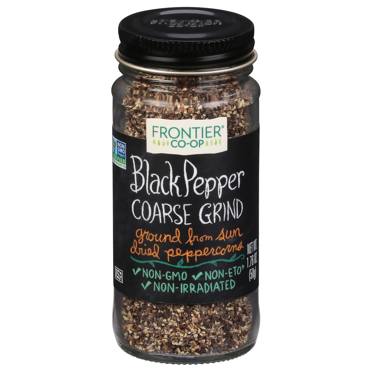 slide 1 of 9, Frontier Herb Frontier Co-op Coarse Ground Black Pepper, 1.76 oz