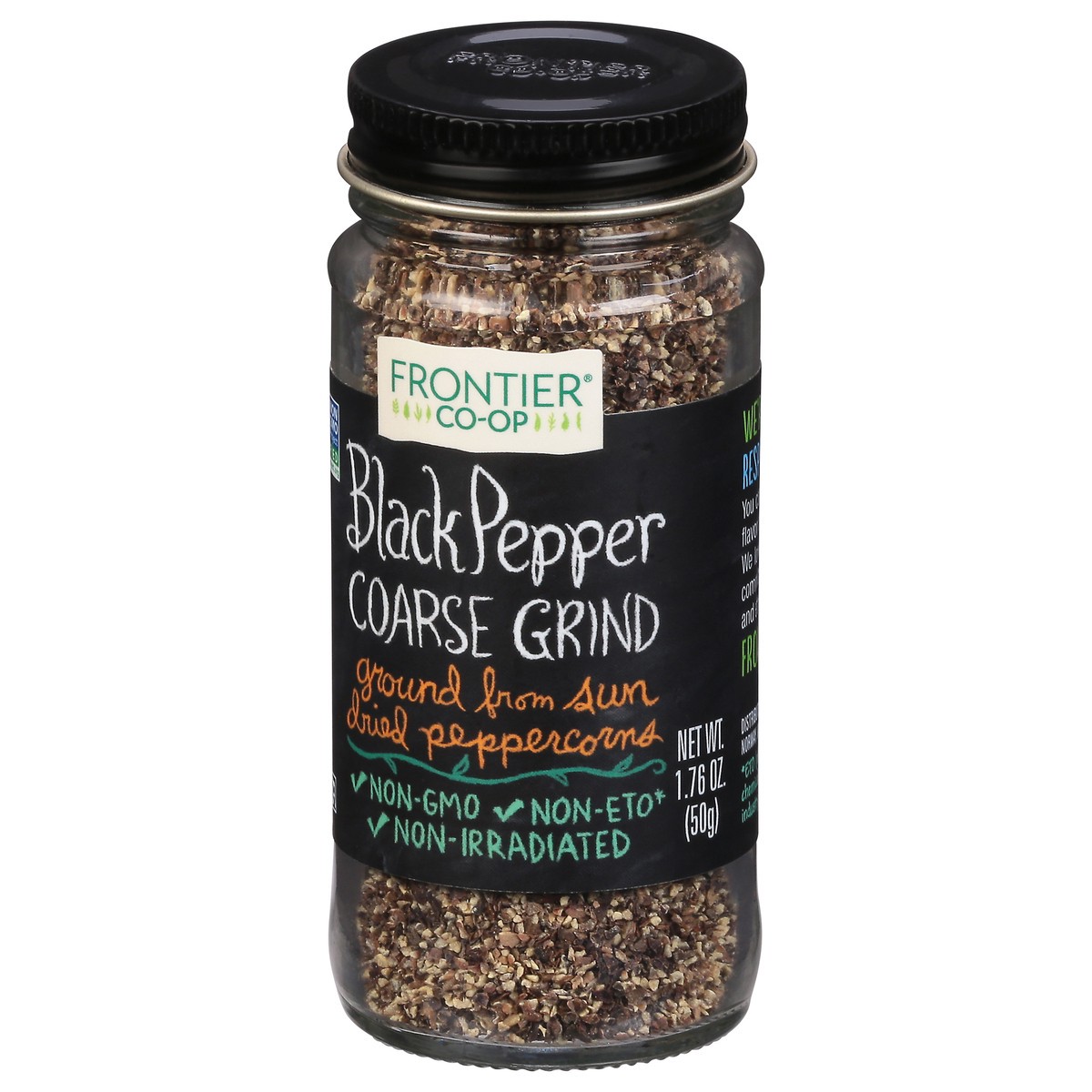 slide 3 of 9, Frontier Herb Frontier Co-op Coarse Ground Black Pepper, 1.76 oz