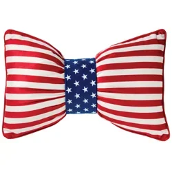 Destination Holiday Patriotic Bow Pillow